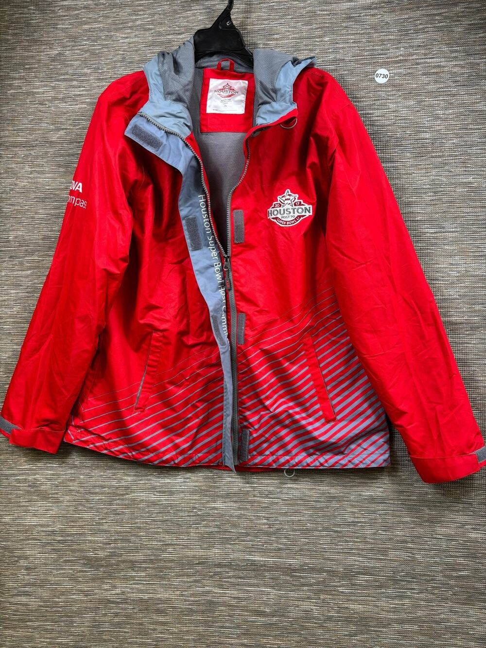 Super Bowl LI Jacket Womens XL Red NFL Football Houston Volunteer Hooded 2017